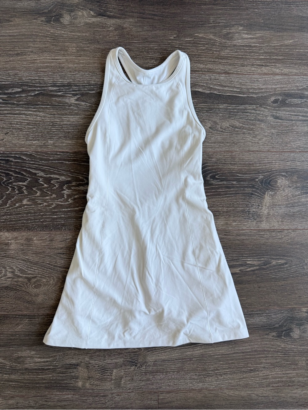 Aritzia TNA White Racerback Tennis Dress with shorts
